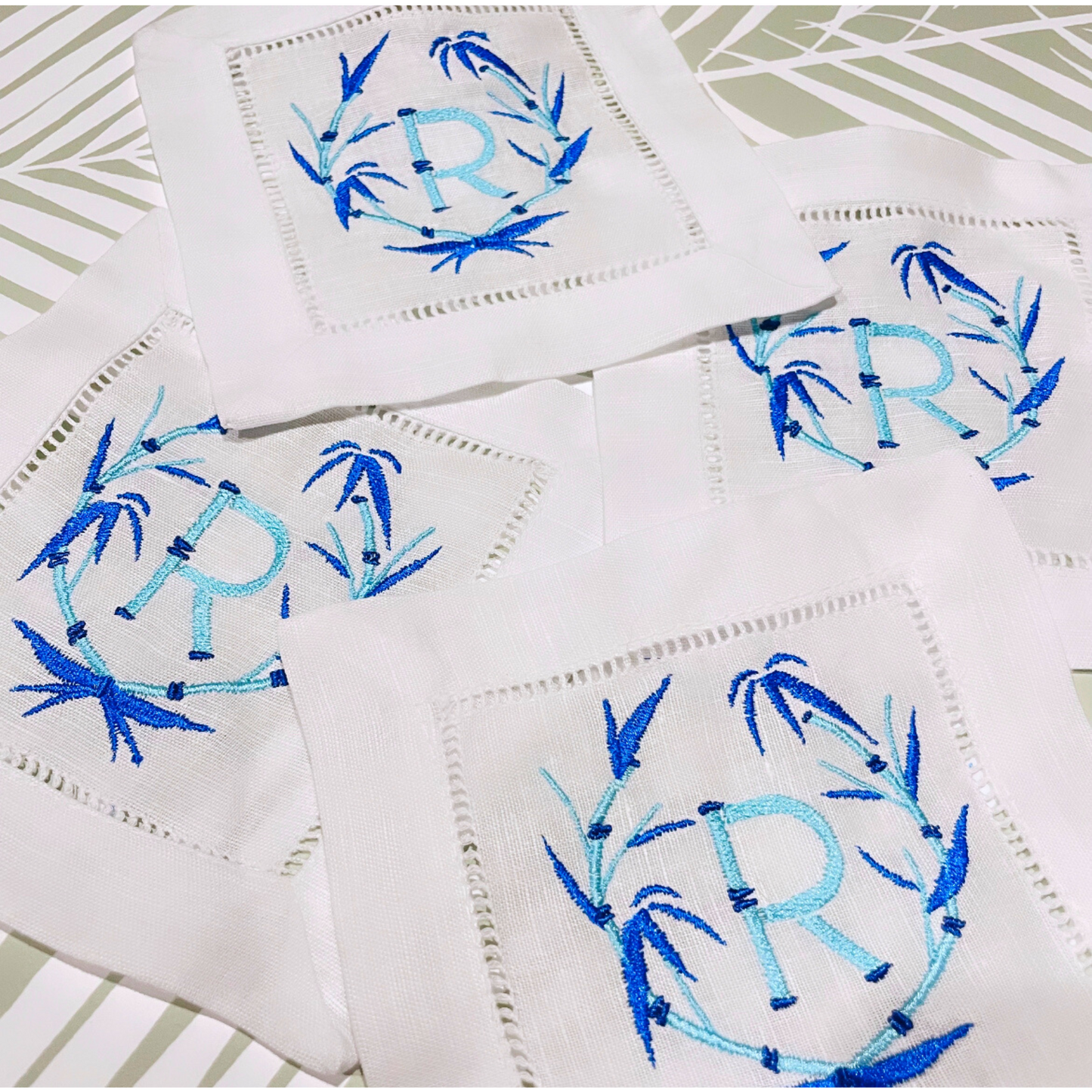 Blue Bamboo Cocktail Linens