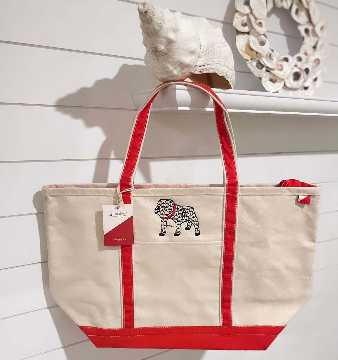 Georgia Chic Dog Large Canvas Boat Tote