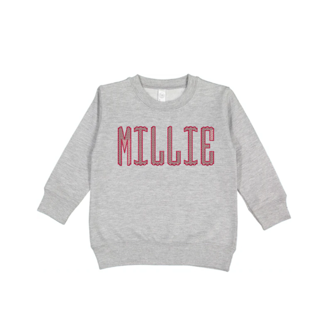 Scallop Font Name Pullover