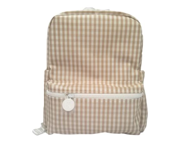 Mini Khaki Gingham Backpacker